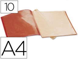 Carpeta con 10 fundas Liderpapel A4 polipropileno rojo